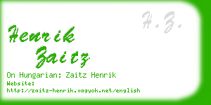 henrik zaitz business card